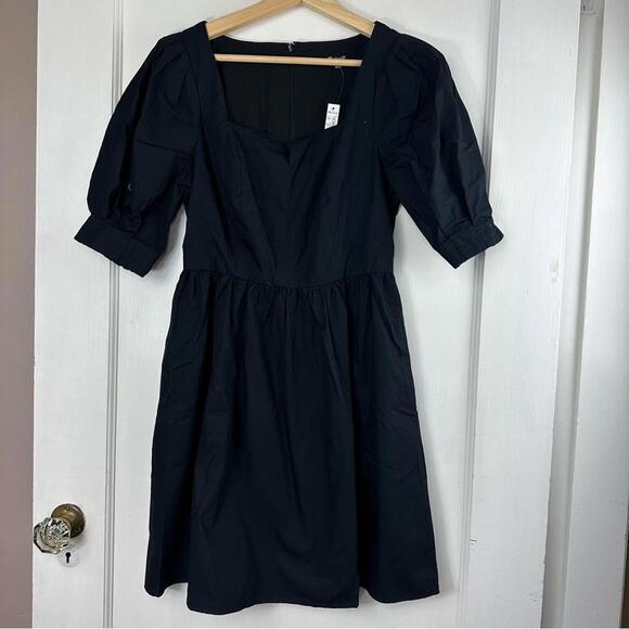 Madewell Poplin Puff-Sleeve Mini  Dress - Picture 3 of 9